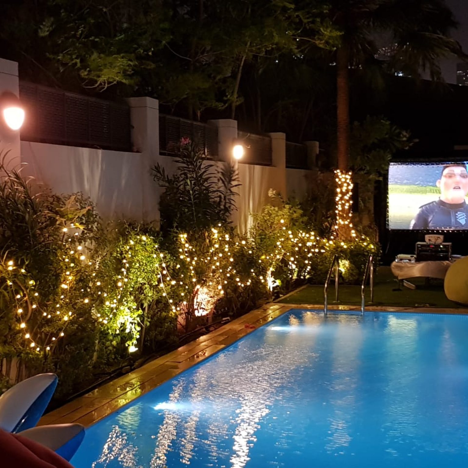 Cinema by pool