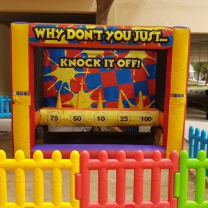 Knock It off game at Splash N Bounce event management company in Dubai