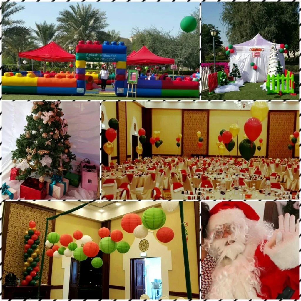 Christmas decoration at Splash N Bounce event management company in Dubai