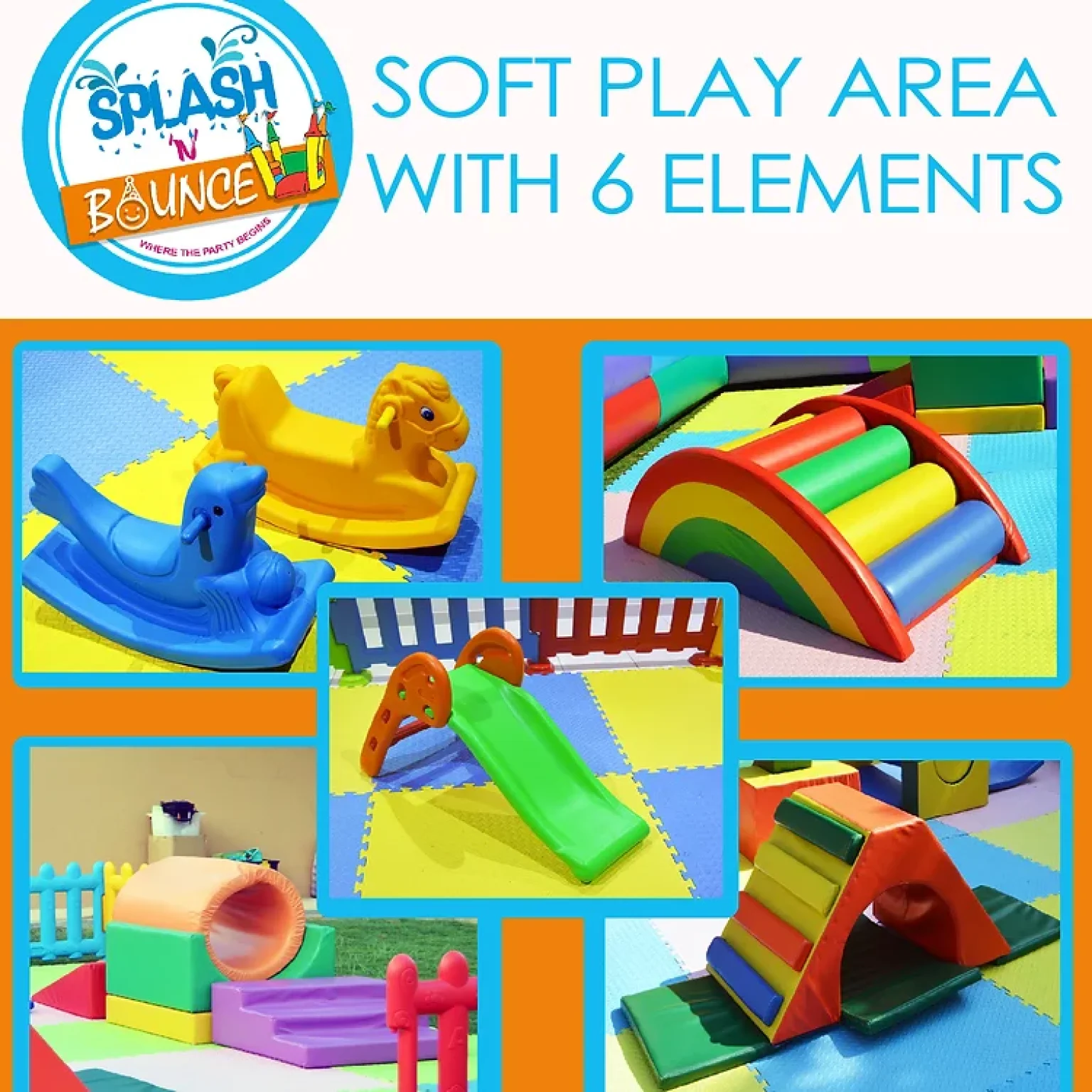 soft play area with 6 elements