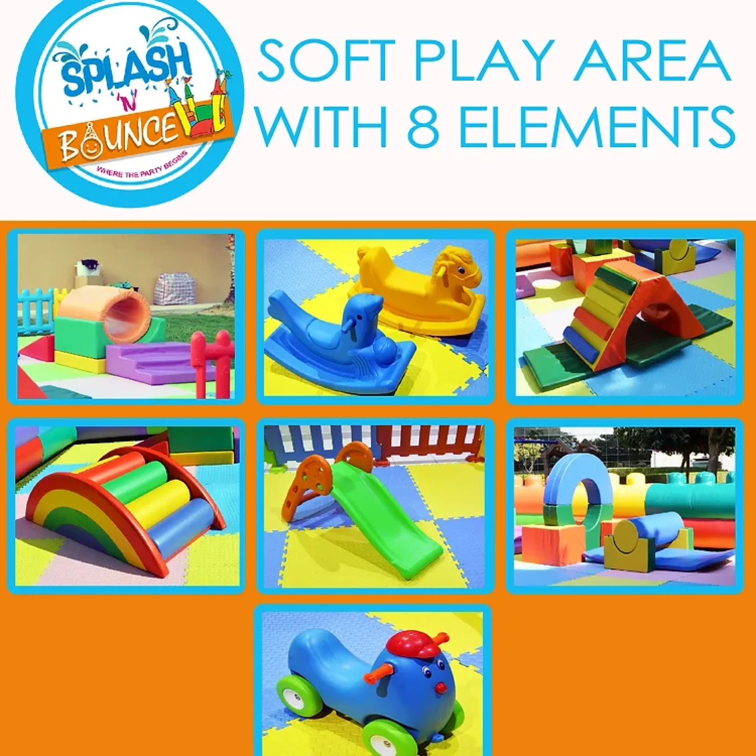soft play area with 8 elements